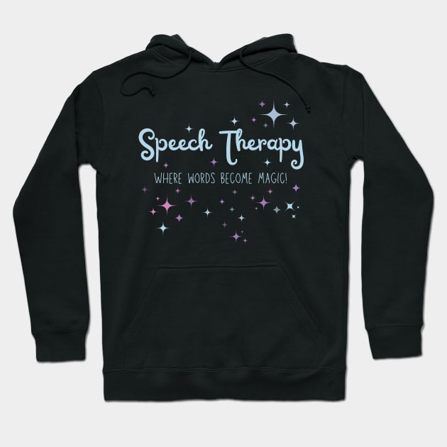 Speech Therapy – Magic of Words – Blue Stars Hoodie by bumpyroadway08